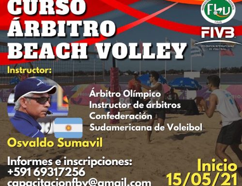 La Federación Boliviana de Voleibol (FBV), lanzó convocatoria al Curso Nacional de Árbitro de Beach Volley